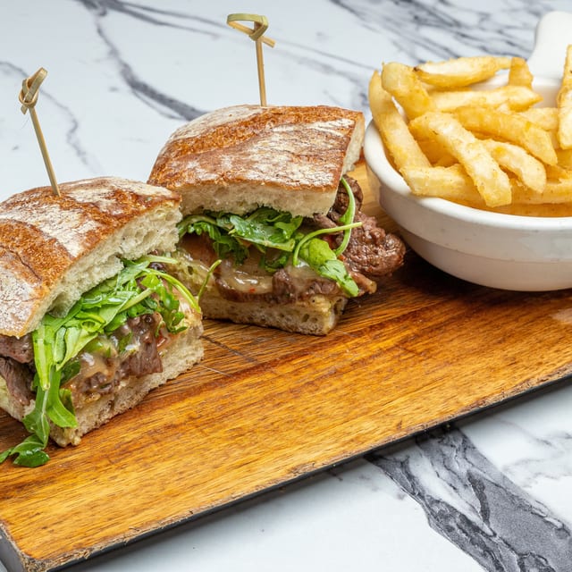 Steak and Cheese Sandwich.